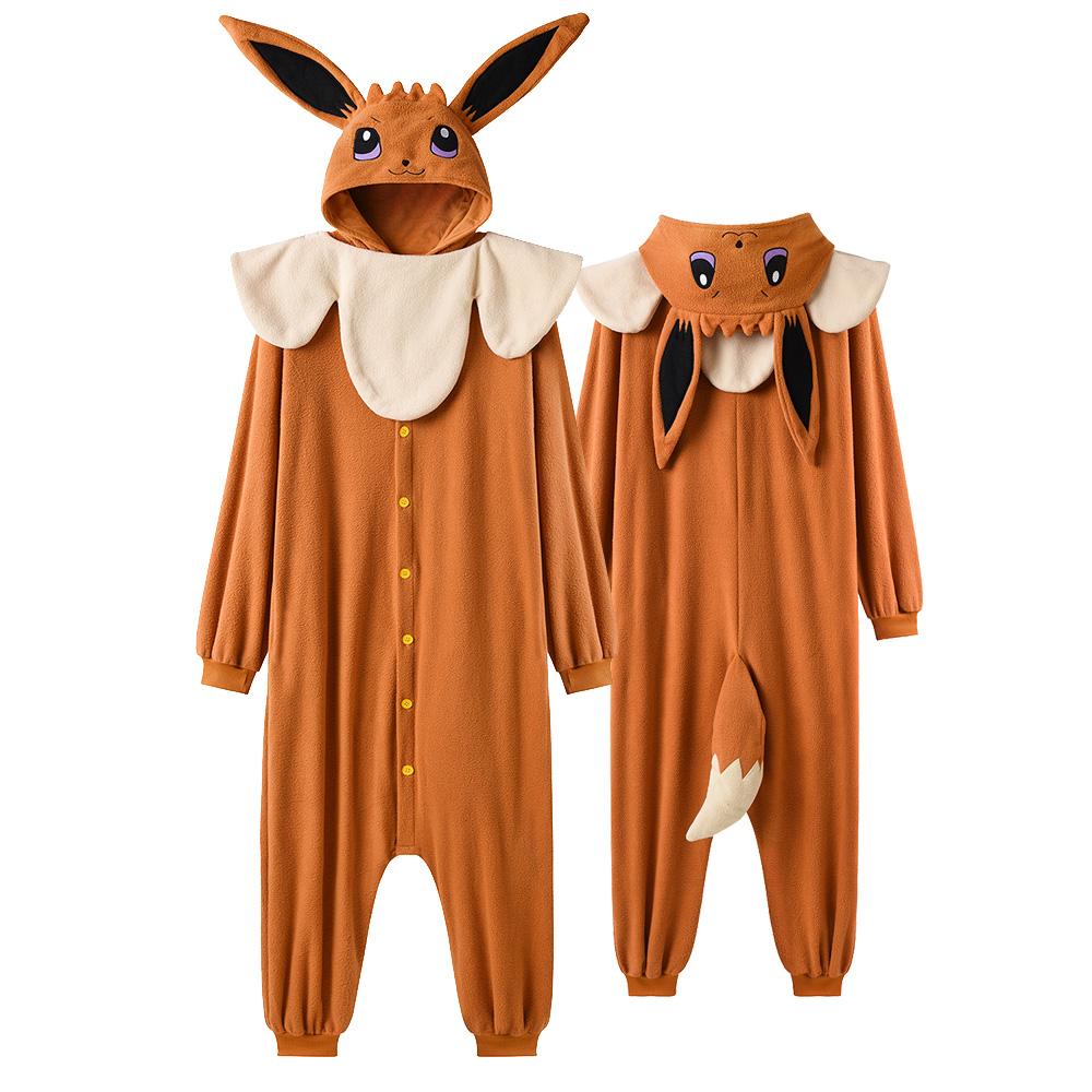 Kuh Kigurumi Umbreon Anime Onesies Frauen Männer Overalls Lustiger Anzug Für Erwachsene Winter Pyjamas Festival Outfit Tier Kostüme Overall XL( fit 174-185cm)