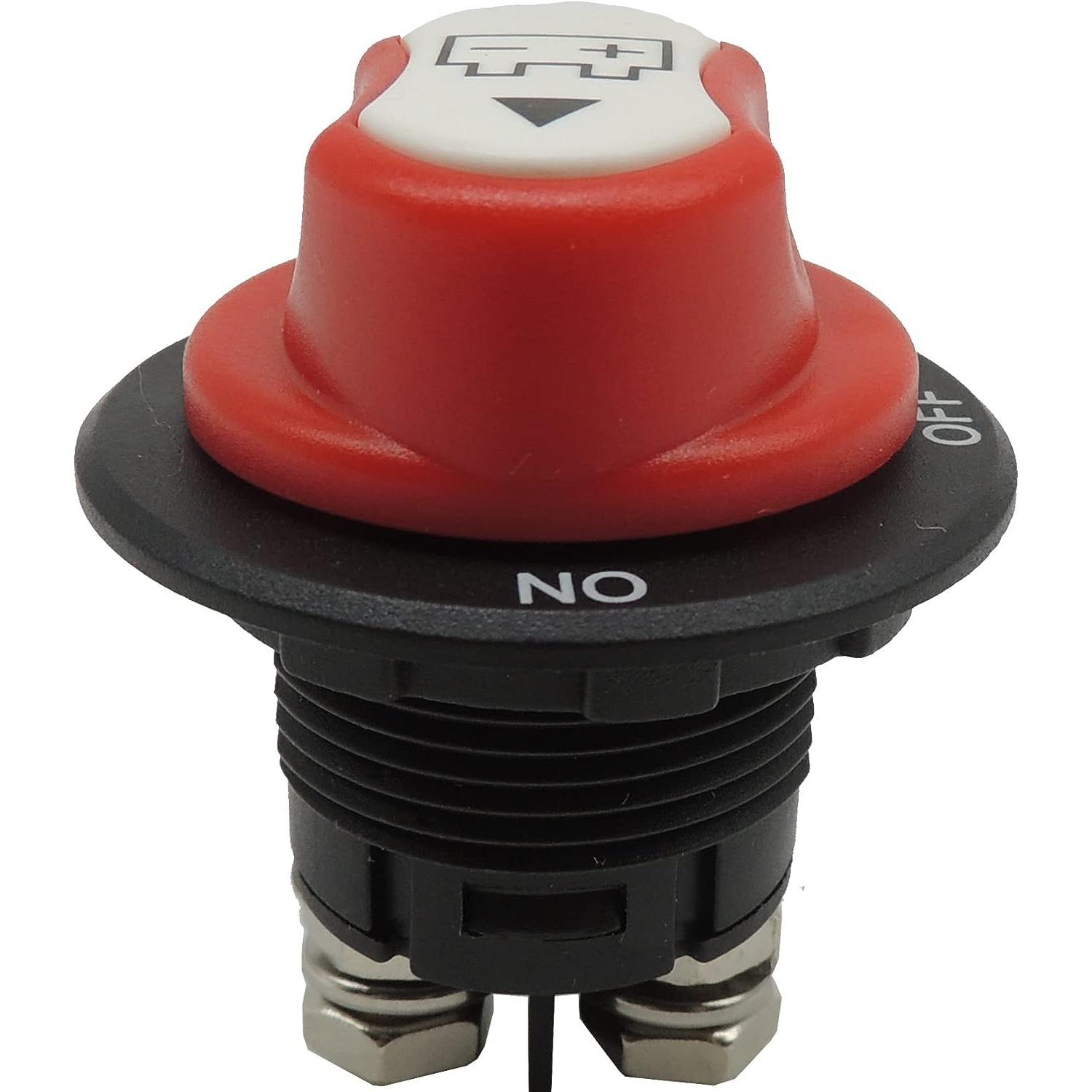 Batterieschalter Autobatterie Trennschalter Hauptschalter 12V/24V 200A, 50A, 100A Ein-Ausschalter Wasserdichter Netzschalter Isolatorschalter für Motorrad Boot Auto 100A rot/schwarz