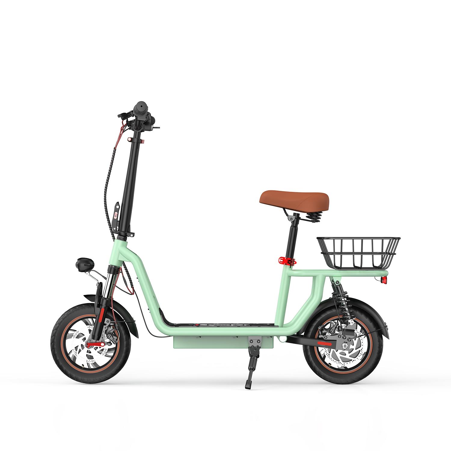iScooter i12 Ohne ABE-Zertifikat Elektroroller 25KM/H 500W 7,5Ah 12 Zoll Luftreifen Straßenreifen 30-35KM Reichweite Stadttouren E-Scooter mit Korb grün