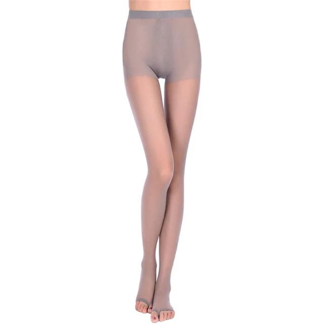 Sommer Glatte Fußlose Feinstrumpfhosen Sonnenschutz Ultra-Dünn Transparente Strumpfhosen Damen Durchsichtig Fingerlose Socken Für High Heels 150-172cm beige