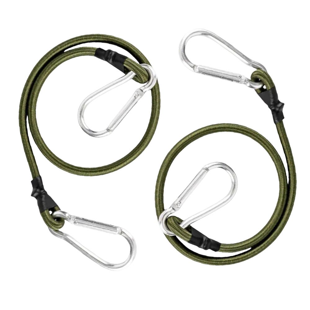 2 Stück Outdoor Hochleistungs-Bungee-Kordel Elastischer Spanngurt Schnur Karabinerhaken Kajak Radfahren Gepäck Packseile Camping gray