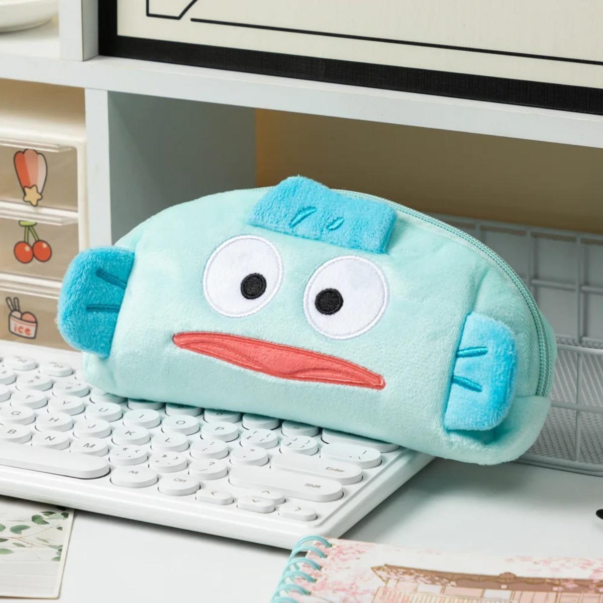 Niedliches Federmäppchen mit Cartoon-Motiv, Plüsch-Federmäppchen, große Kapazität, Federmäppchen, Aufbewahrung, Kosmetiktasche, Stifthalter, Schulbedarf 1pcs blau