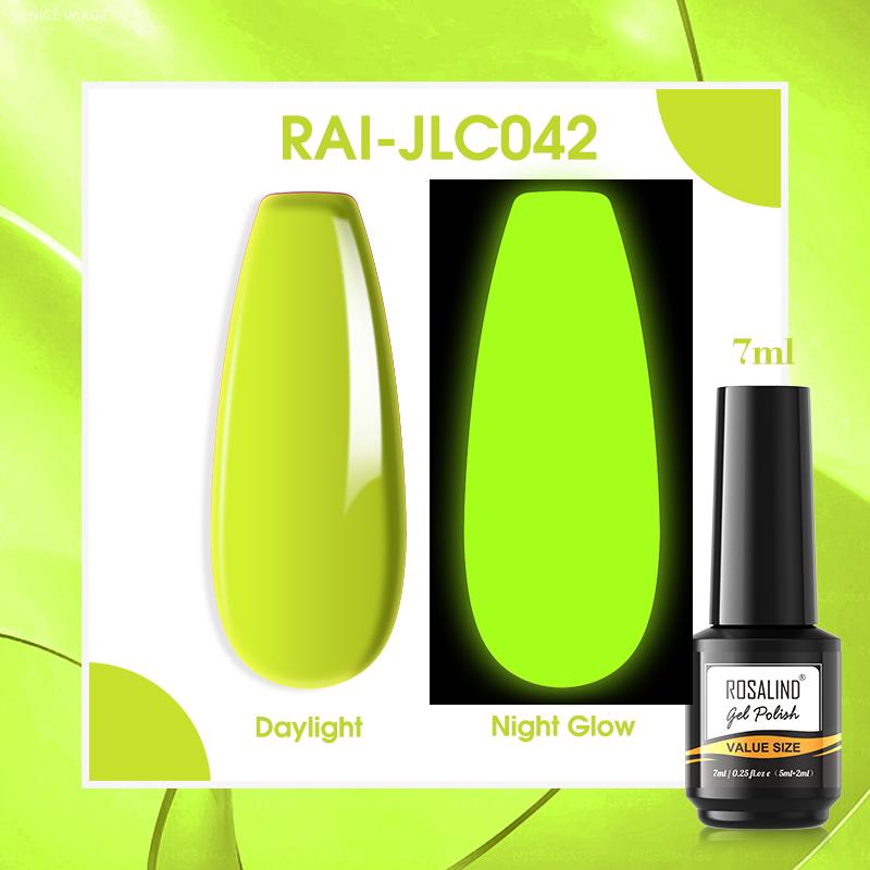 Rosalind Nagellack Soak Off UV Gel Night Glow In Dark Gloss Gel Lak Gel Polish Need Base Top Coat Fluoreszierend Leuchtend