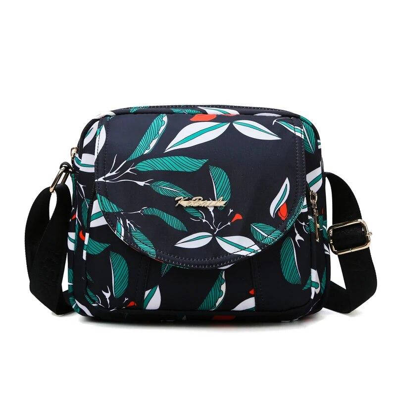 Mode Blume Muster Design Damen Schulter Tasche Multi-tasche Damen Messenger Taschen Mode Hohe Qualität Nylon Frauen Tasche Geldbörse generische viridian