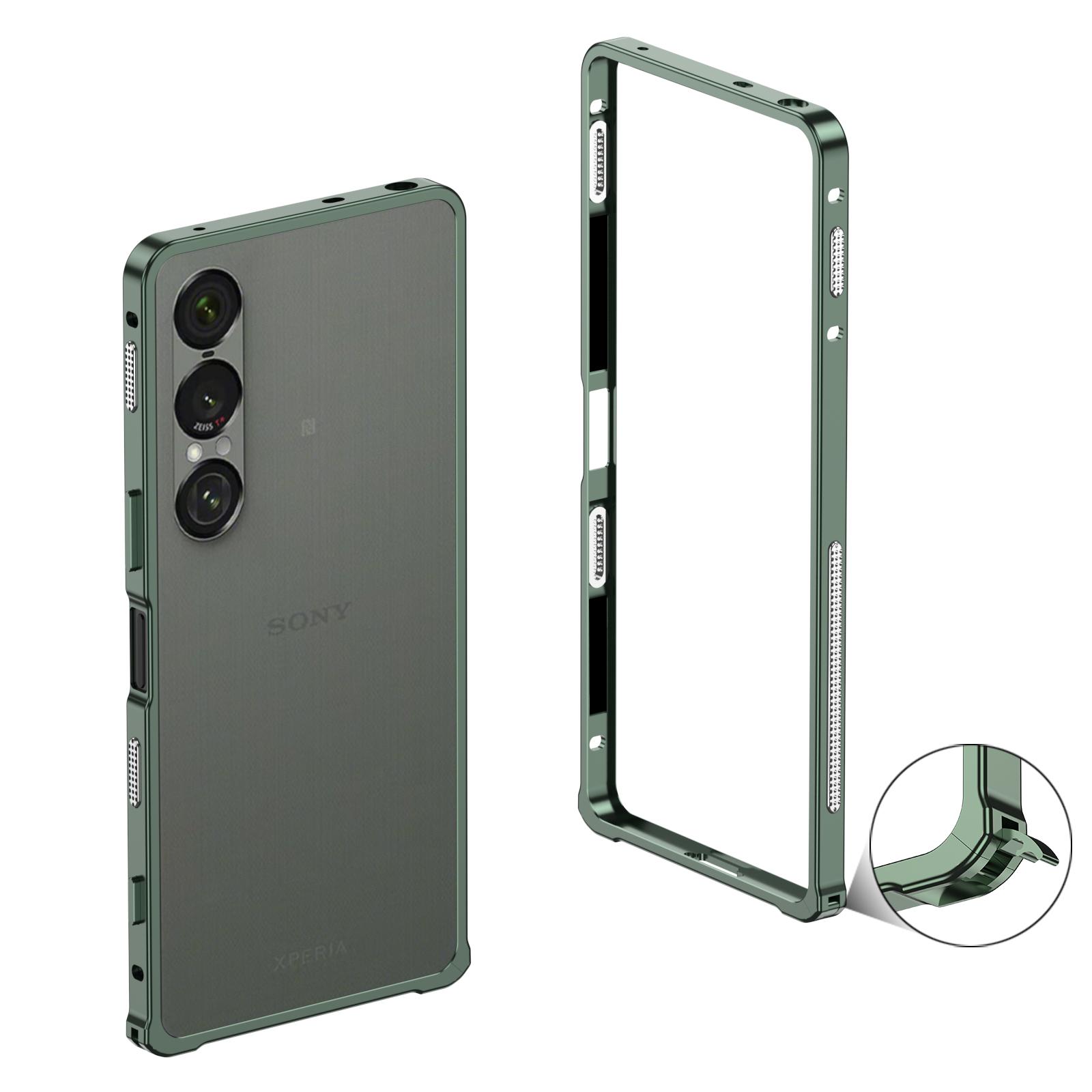 Moderne Aluminium-Metallrahmen-Stoßstangen-Hülle Für Sony Xperia 1 VIII VII VI Ultradünn Leichtgewicht aluminum&Sony Xperia 1 VII grün