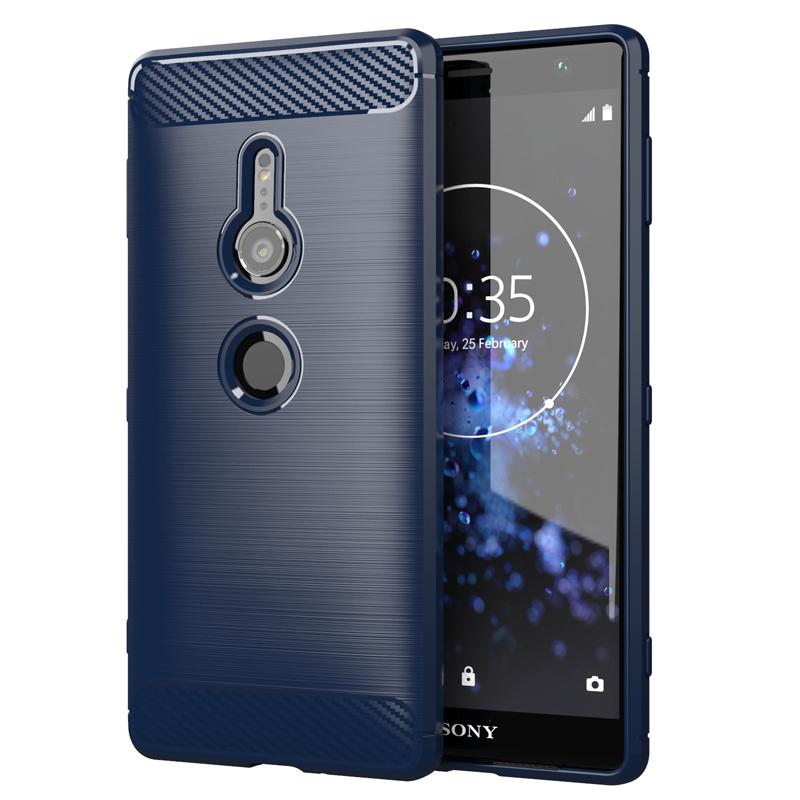 Schutzhülle für Sony Xperia XZ2, stoßfeste Silikonhüllen für Sony Xperia XZ2, flexible TPU-Gummihülle, Coque Fundas Sony Xperia XZ2 blau