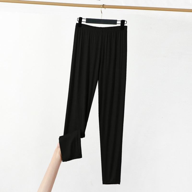 Große Größe XL bis 8XL Modale dünne Leggings Einfarbig knöchellange Leggings Damen Workout Schlankheitshose Stretchhose 6XL schwarz