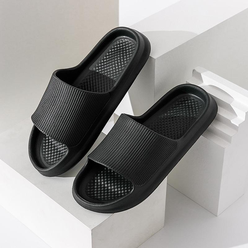 EVA Home Hausschuhe Männer und Frauen Bad rutschfeste Sandalen Sommer Deodorant Paar Flip-Flops Haushalt weichen Boden Hausschuhe Männer Outdoor Hausschuhe 44-45 schwarz