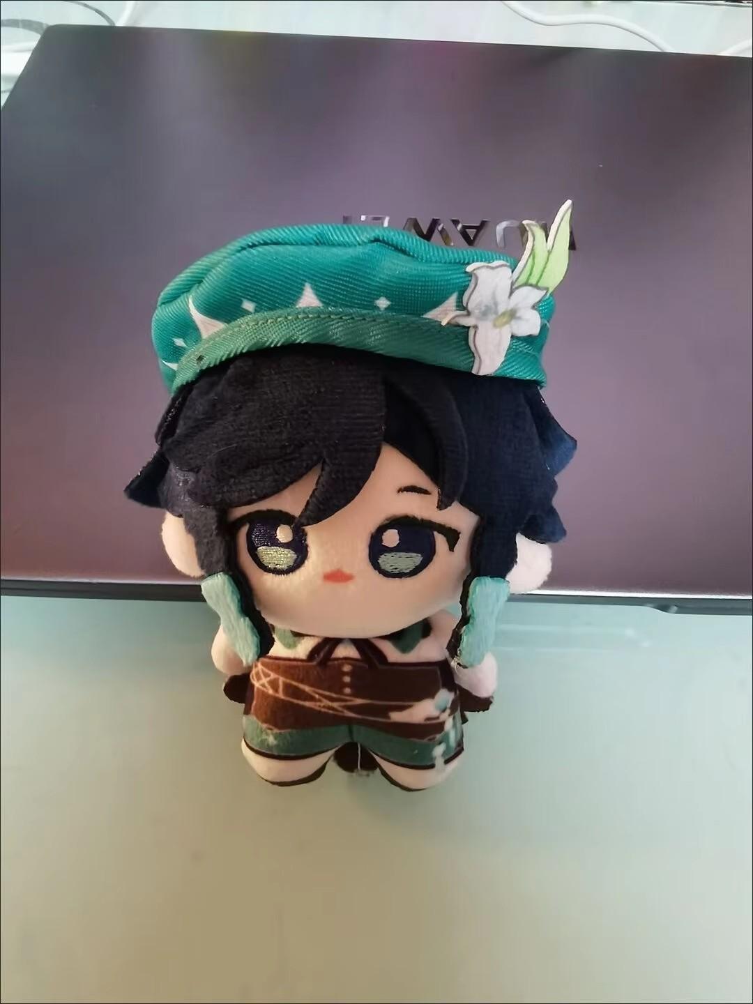 Kawaii Genshin Impact Venti Cosplay 10cm Anime Plüschtier Körper Rucksackornamente Anhänger Weihnachtsgeschenke 10cm black