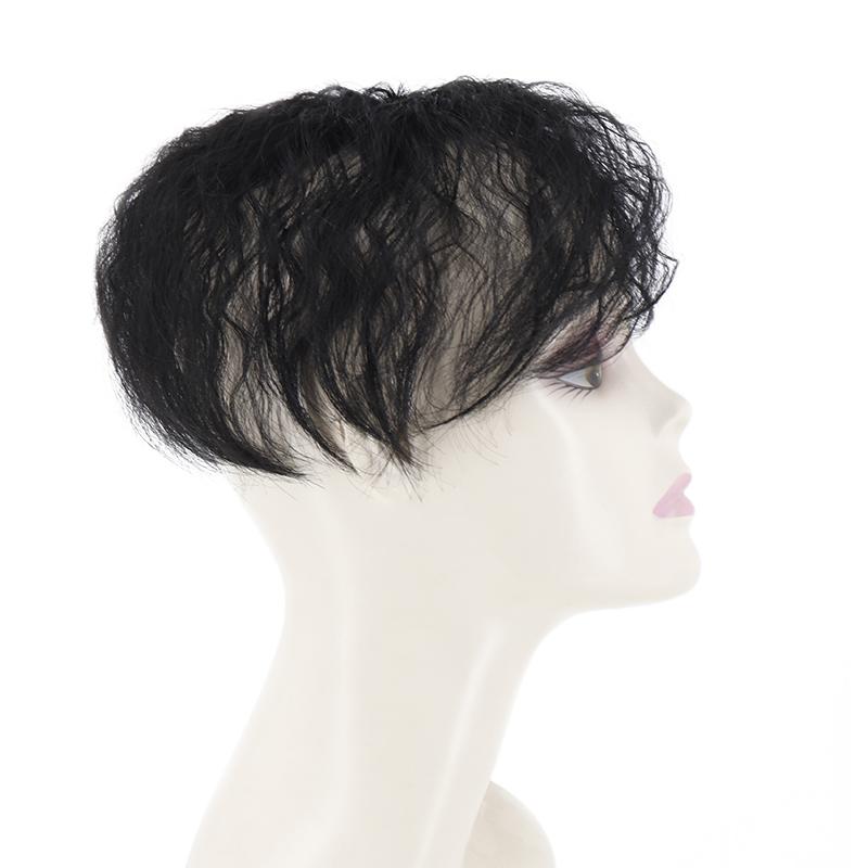 LISI HAIR Haarverlängerung für Damen, kurzes lockiges Haar, Kunstfaser-Haarteil, Abdeckung von grauem Haar und Haarausfall, natürliches Schwarz, Braun, Blond, für den täglichen Gebrauch 1B