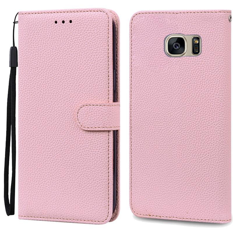 S7Edge Fall Für Samsung Galaxy S7 Fall Leder Brieftasche Auf Für Samsung S7 Rand Fall Weiche Flip-Cover Für Samsung s7 S 7 Rand Fundas For Samsung S7 rosa