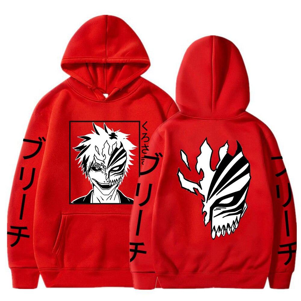Bleach Kurosaki Ichigo Anime Harajuku Hoodies Gothic Cartoon Manga Maske Junge Grafik Männer Frauen Winter Lange Ärmel Sweatshirts XXXXL