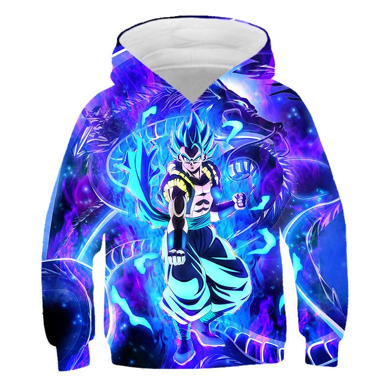 2025 Dragon Ball Z Kapuzenpullover Kinder Goku Sweatshirts Baby Jungen Kleidung für Herbst Neue Kinderbekleidung Kinder Kapuzenpullover Vegeta 3D Sweatshirt 7-8 Years blue