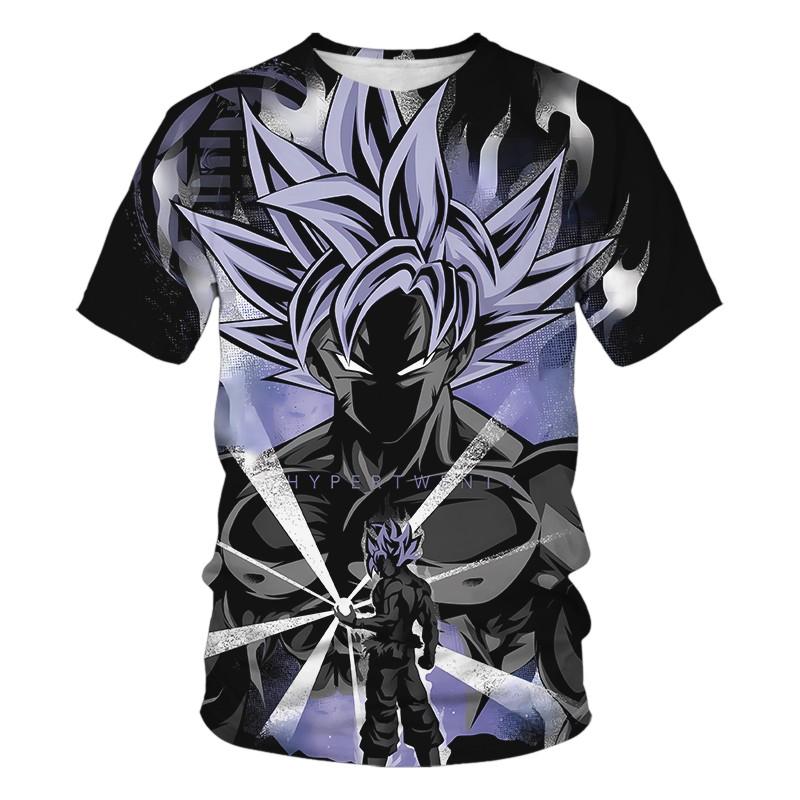 Dragon Ball T-Shirt Kinder Tops T-Shirt Anime Figuren Son Goku Super Saiyan T-Shirt Jungen T-Shirts Kinderkleidung Sommer Kurzarm 100cm
