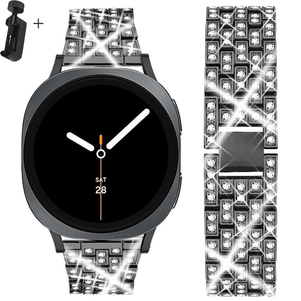 Diamantarmband für Samsung Galaxy Watch 8 Armband 40mm 44mm Stabiles Edelstahlarmband correa galaxy watch 8 classic 46mm Gürtel Galaxy watch 8 schwarz