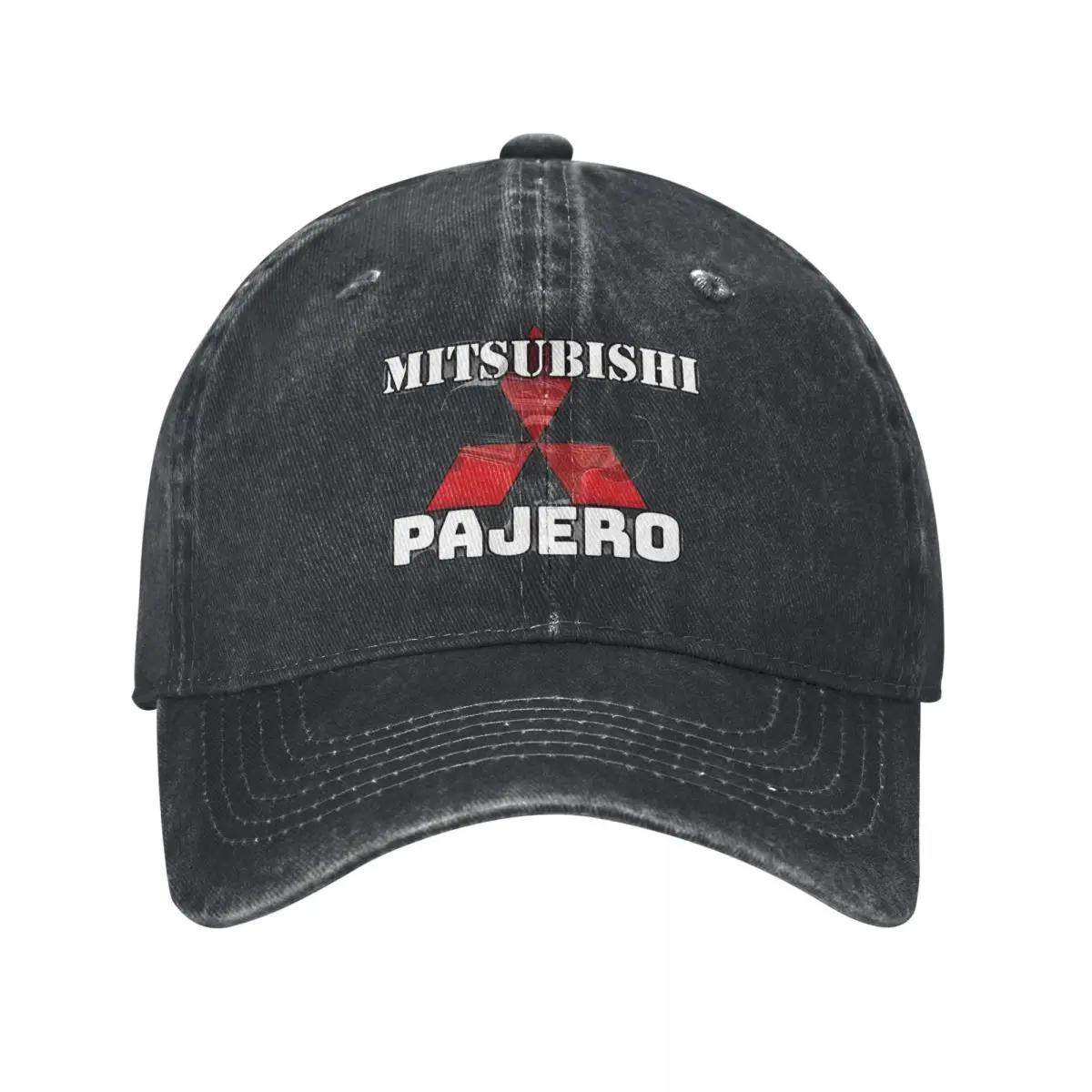 M-Mitsubishi Motors Logo Pajero Herren Damen Baseballkappe Auto Used Look Gewaschene Hüte Kappe Vintage Outdoor Laufen Golf Kappe Adjustable schwarz