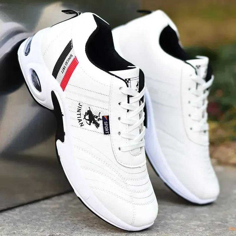 Qualität Herren Sneaker Leder Herren Freizeit Sneaker Plateau Herren Sportschuhe Stoßdämpfung Herren Tennisschuhe 46 black