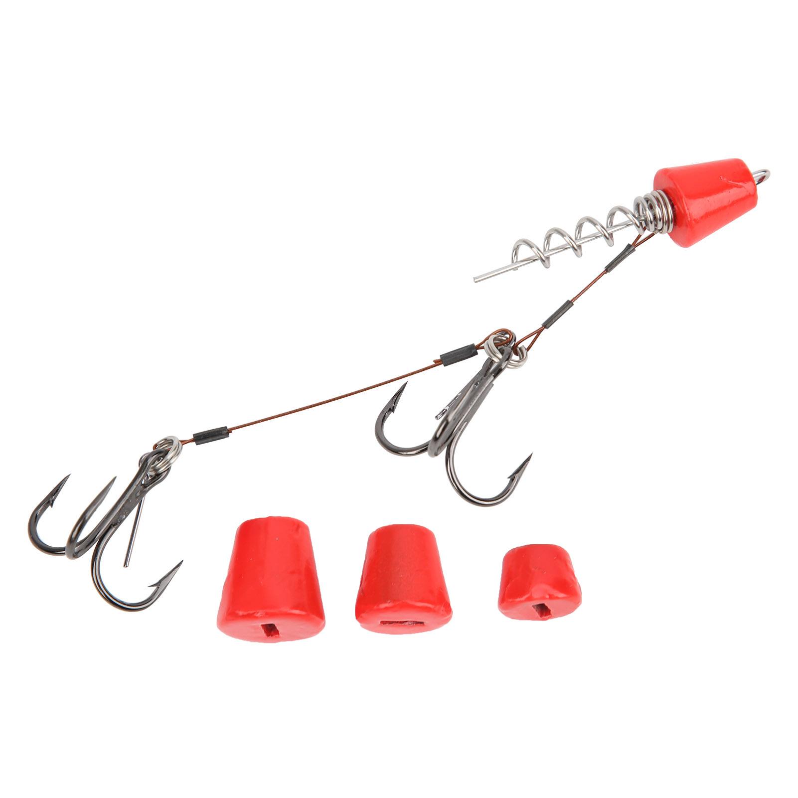 Tragbare Angel Stahlseil Angelvorfächer mit Drillingen Angelhaken Köder Set Zubehör