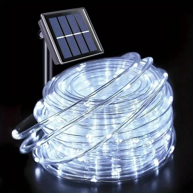 Outdoor Solar Rohr Seil Led Licht Garten Weihnachten Dekoration 22m/12m Weihnachten Hochzeit Girlande Wasserdicht String licht Fee Streifen 22m200leds weiß