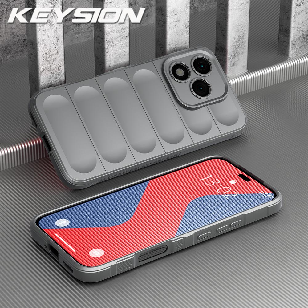 KEYSION Stoßfestes Mattes Case für HONOR 400 Lite 5G Rutschfeste Weiche Silikon Handy Rückseite für Huawei Honor 400 Lite 5G for Honor 400 Lite licht grau