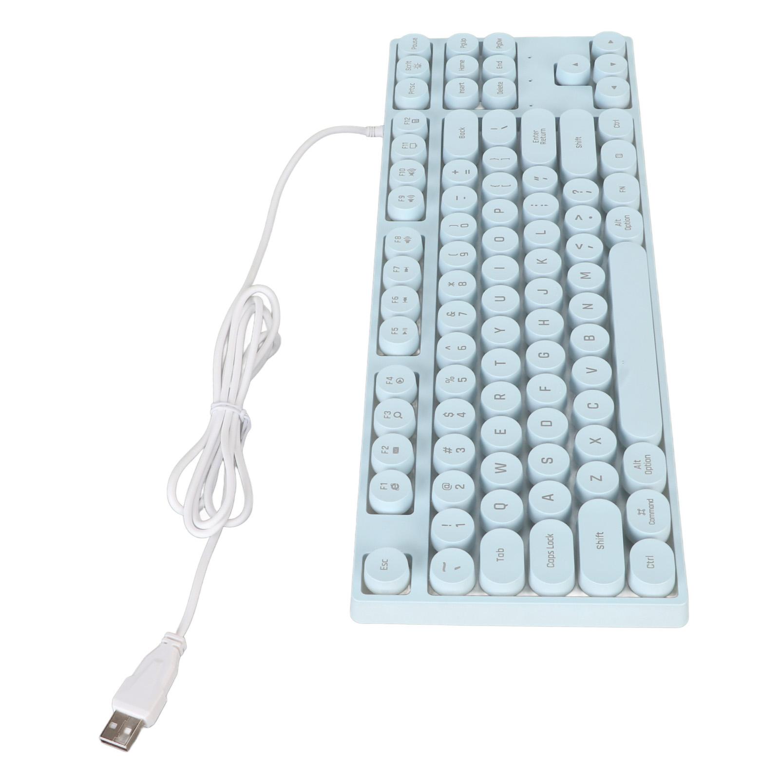 Gaming-Tastatur USB Runde 87 Tasten Bunte Hintergrundbeleuchtung Ergonomische Mechanische Touch Wired Tastatur für blau