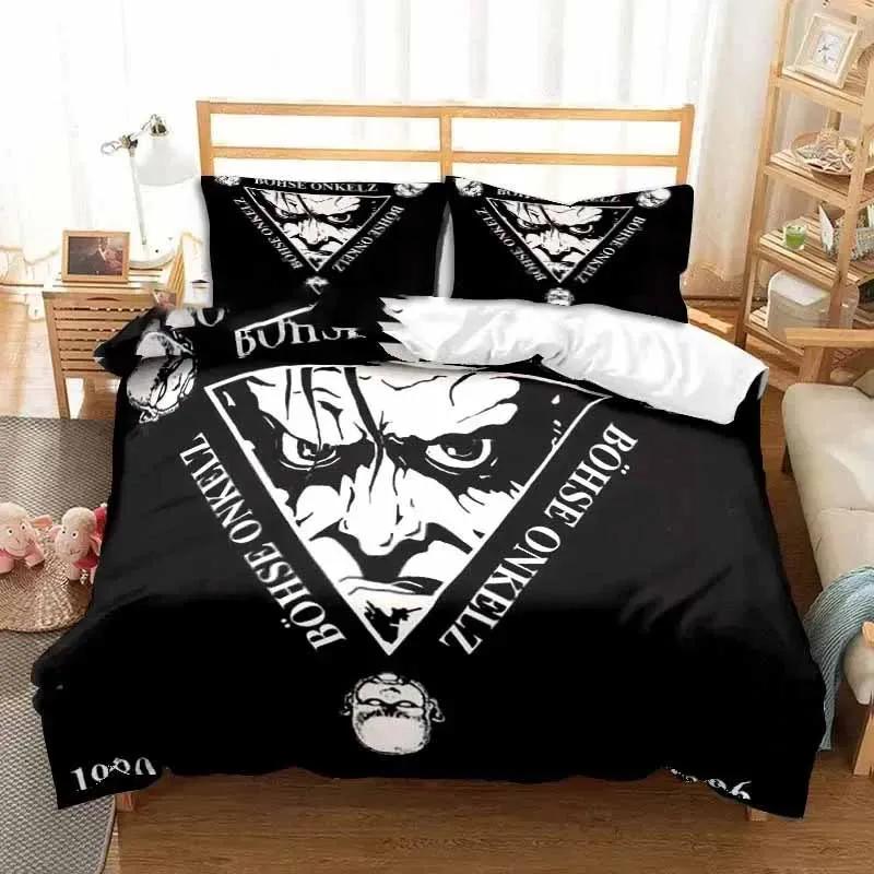 Band Böhse Onkelz Doppelbettwäsche-Set Ganzjahres-3-teiliges Bettbezug-Set Bettdeckenbezug für Doppel- und Kingsize-Betten Bettbezug Bett EU SK(260*220cm)3pcs