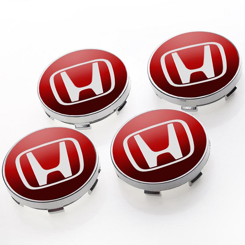 4 Stück 60MM Auto Radmitte Nabenkappe Autozubehör Für Honda Fit Mugen Insight Type S R VTEC Modulo Vezel RR Si rot
