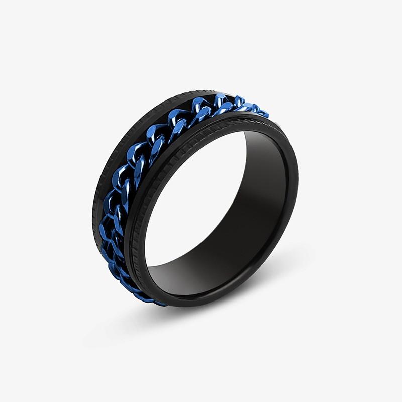 Fidget Spinner Herrenringe Angst Rotierende Edelstahlkette Multifunktion Anti-Stress-Ring Zubehör Anillos De Hombre 6 black