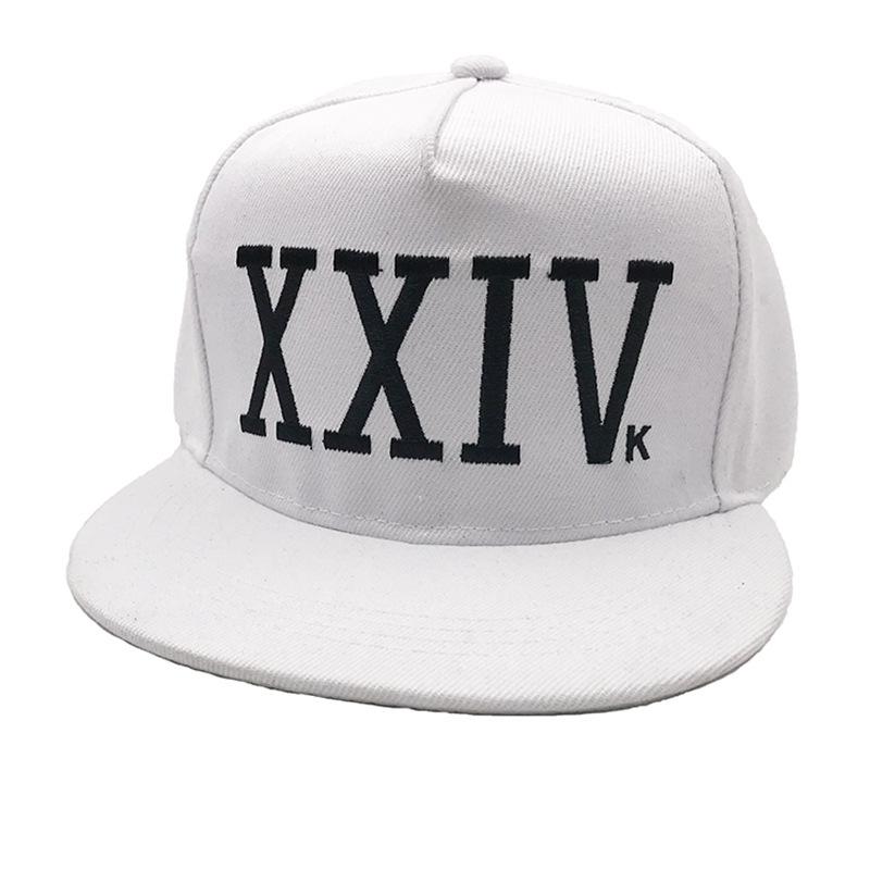 Baseballkappe Bruno Mars 24K Magic Xxiv Mars Brother Flacher Rand Hip Hop Hut Adjustable weiß