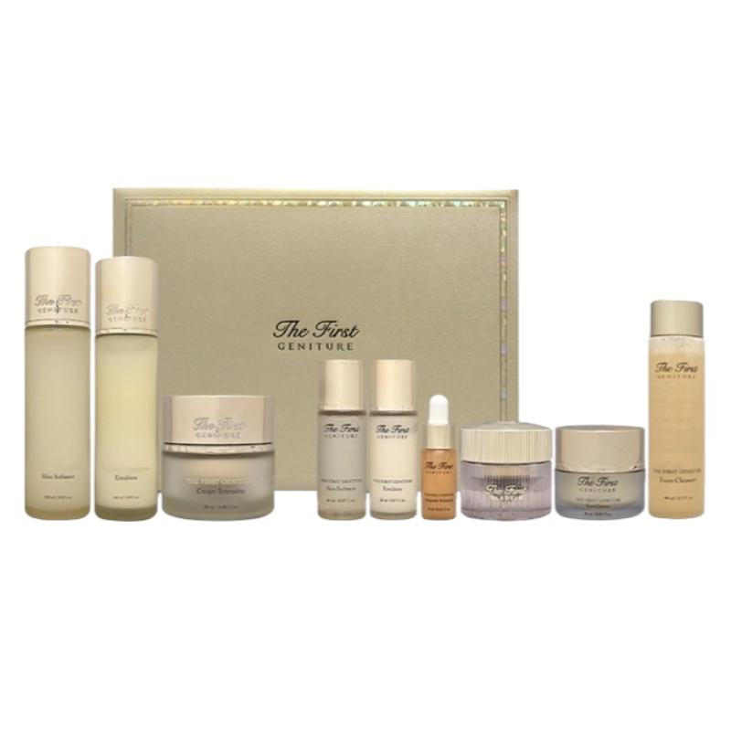 O HUI The First Geniture 3-teiliges Spezial-Set – Premium Koreanisches Hautpflege-Set mit Hauterweicher 150 ml, Emulsion 145 ml, Intensive Creme 30 ml + 6 Geschenkartikel 3pcs Special Set beige