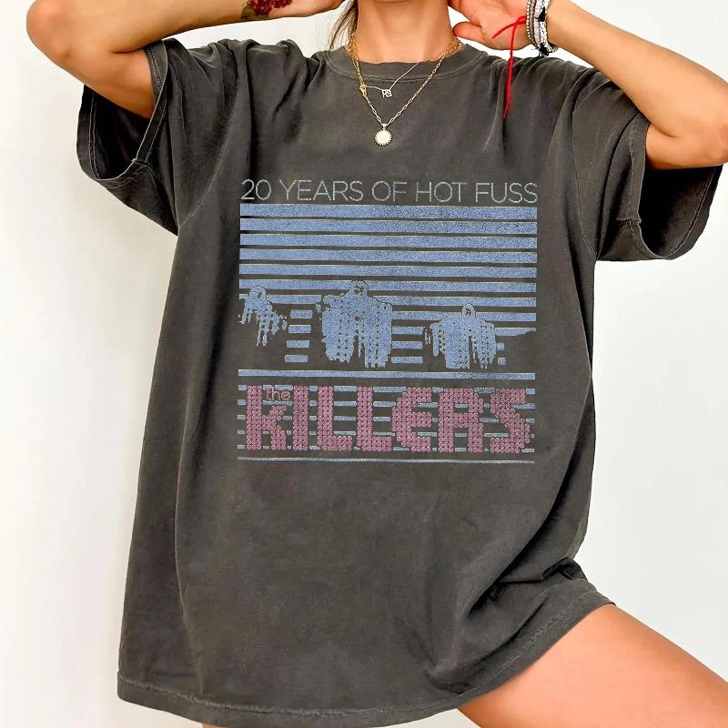 The Killers Retro Musik Vintage Musik Vintage Stil Tour Shirt Musik 2026 Sommer Unisex und Damen Baumwolle T-Shirt 3XL gray