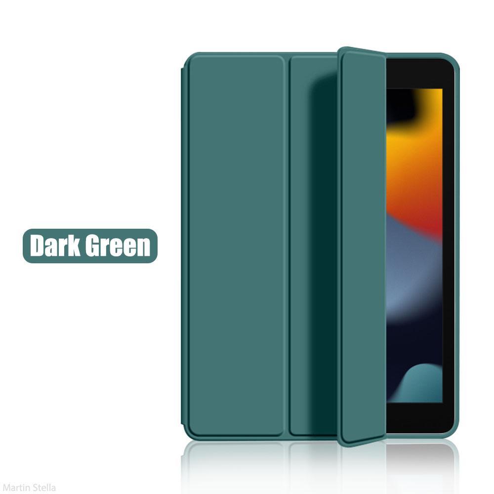 Für das neue iPad 10 2022 10. Generation, weiche Rückseite, schützende Smart Cover-Hülle für iPad Pro 12,9 11 Zoll 2022 2021 2020 2018/iPad 5. 6. 7. 9 IPad 10.2 inch dunkelgrüne