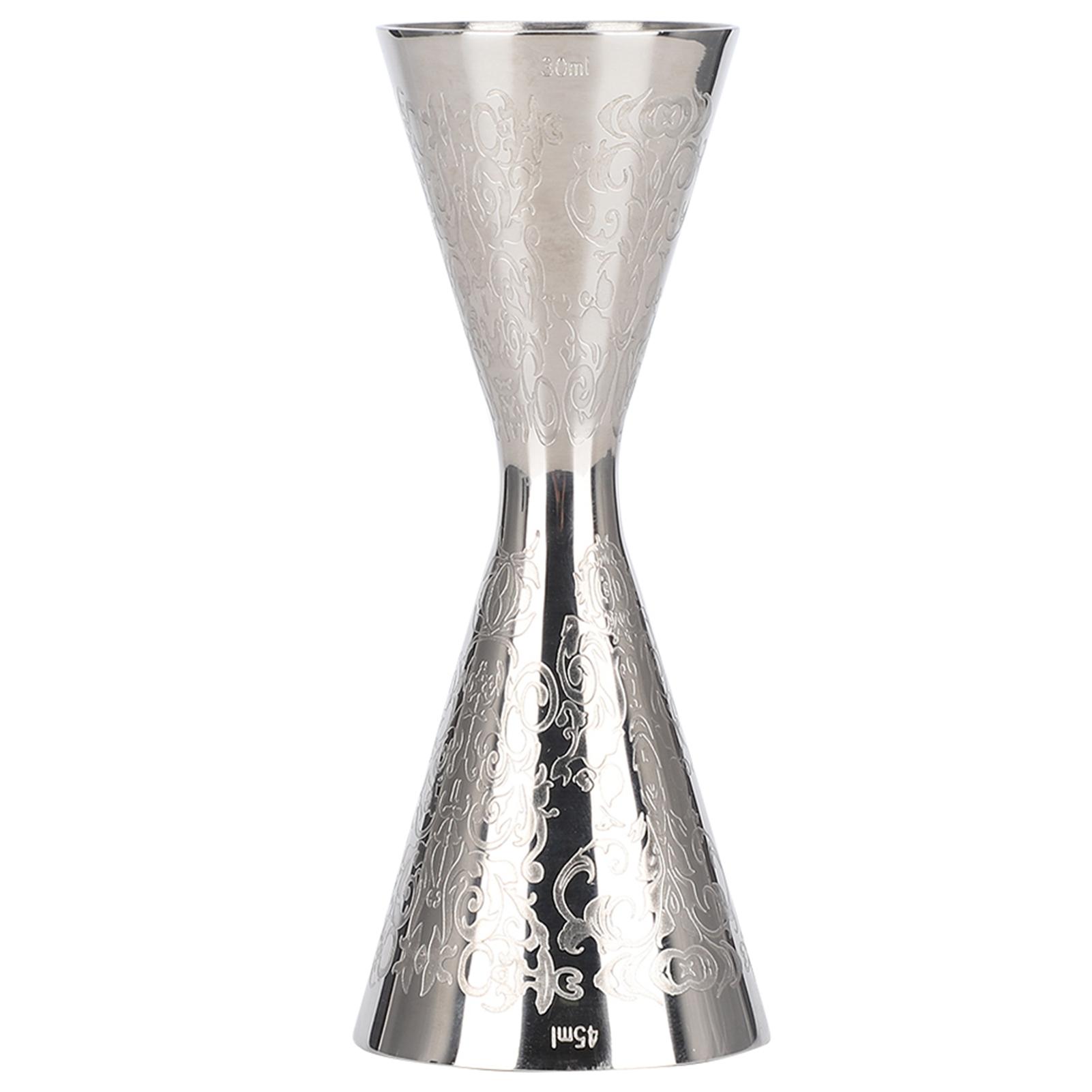 30ml 45ml Schöner Edelstahl-Jigger mit Skala Messbecher für Getränke Wein Barzubehör