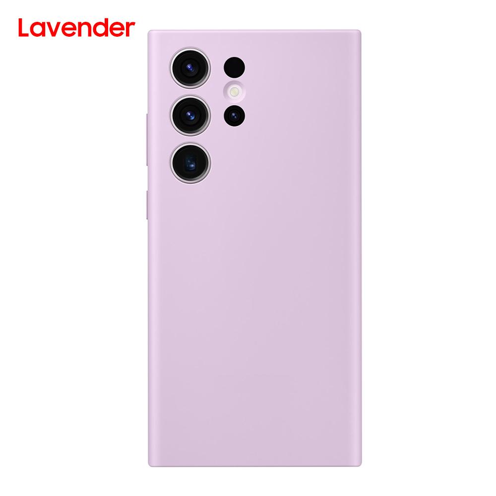 Samsung Original Silikon Handyhülle für Samsung Galaxy S23 Ultra S23Ultra Vollschutz Handyhülle lavendel