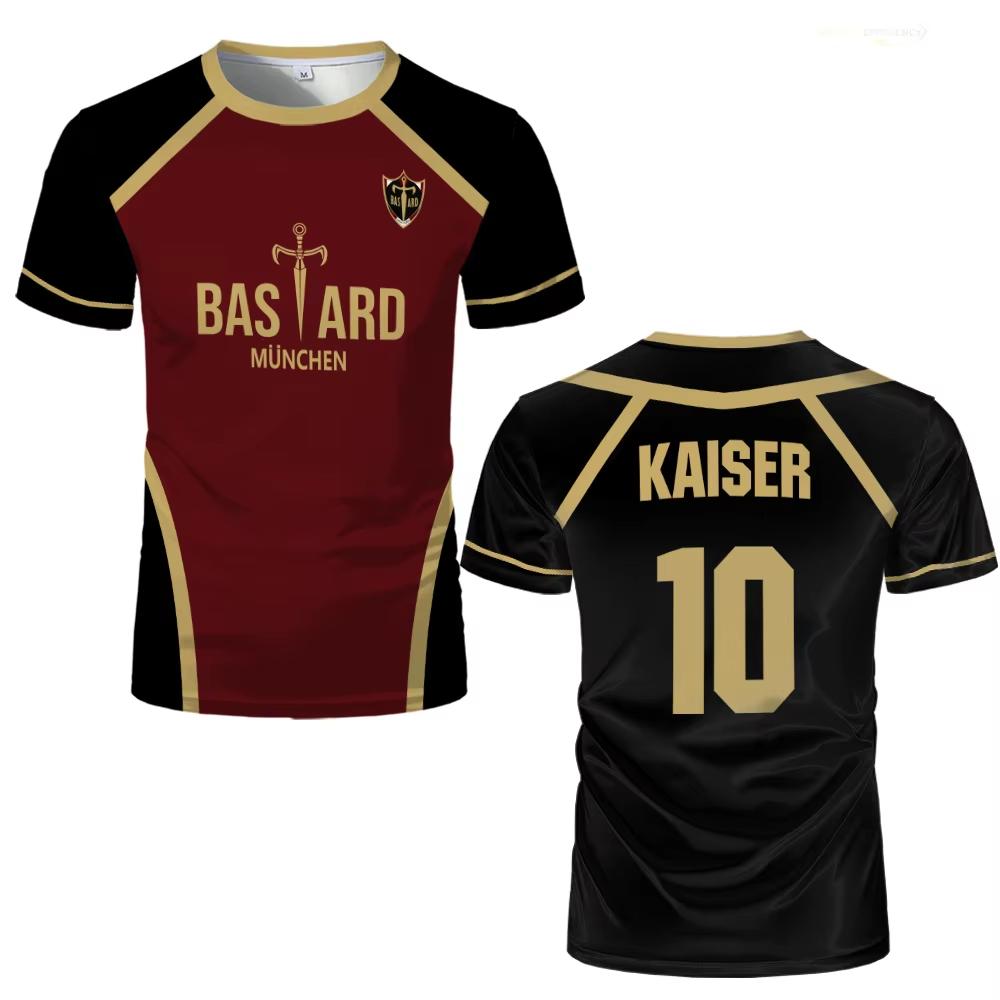 Japanisches Anime Blue Lock Cosplay T-Shirt Herrentrikot Sommer Unisex 3D-gedrucktes T-Shirt O-Ausschnitt Sportoberteile Herrenbekleidung T-Shirt S