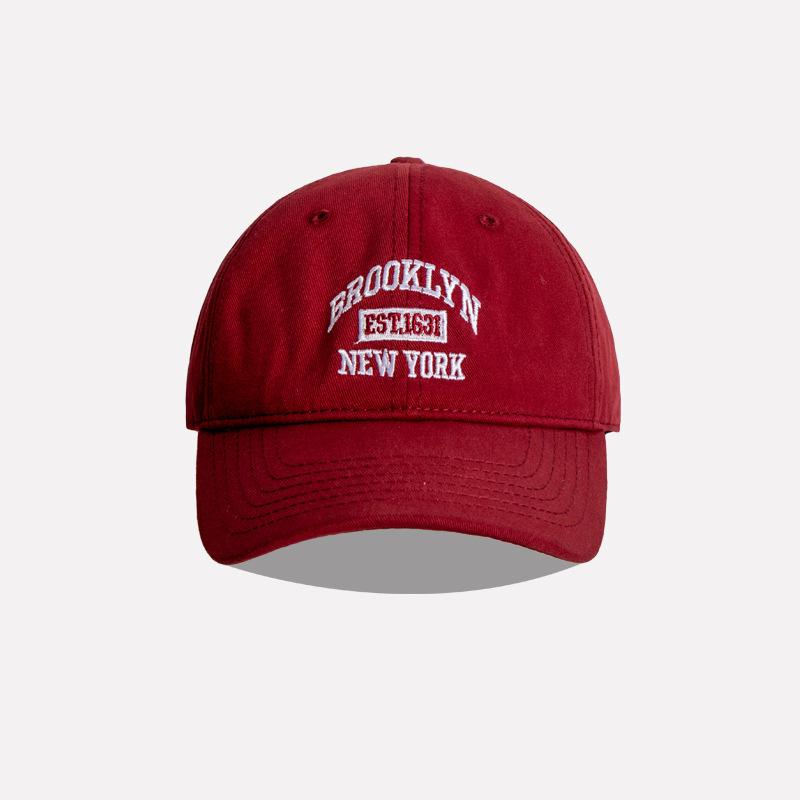 Baseballkappe aus weicher Baumwolle mit Buchstabenstickerei für Damen und Herren, lässige Outdoor-Sportarten, Visierhüte mit gebogener Krempe, Unisex, Hip-Hop-Dad-Caps rot