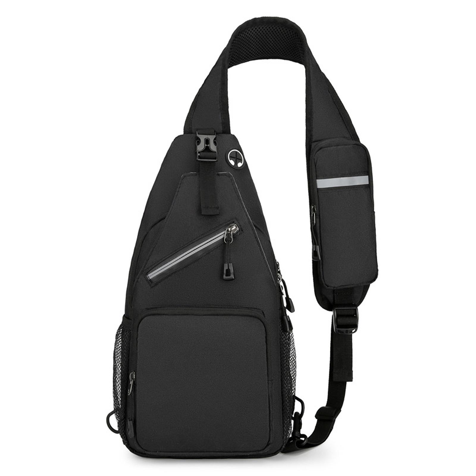 Schultertasche, Umhängetaschen, Gürteltaschen für Männer und Frauen, Umhängetasche, Wander-Tagesrucksack schwarz