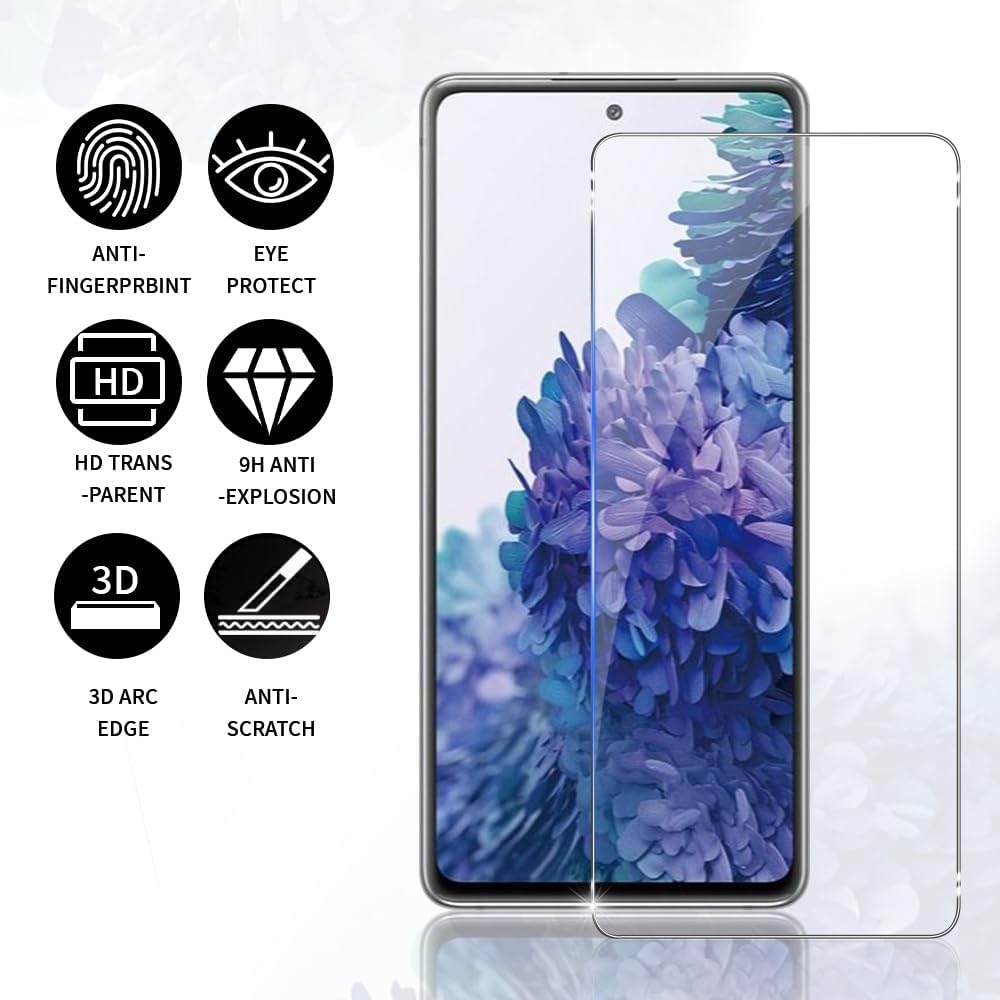 2 Stück HD klares gehärtetes Glas für Samsung Galaxy S20 FE (2020/2022) / S20 FE 5G / S20 FE 5G UW Displayschutzfolie, kratzfest, blasenfrei S20FE 5G reinfarbig