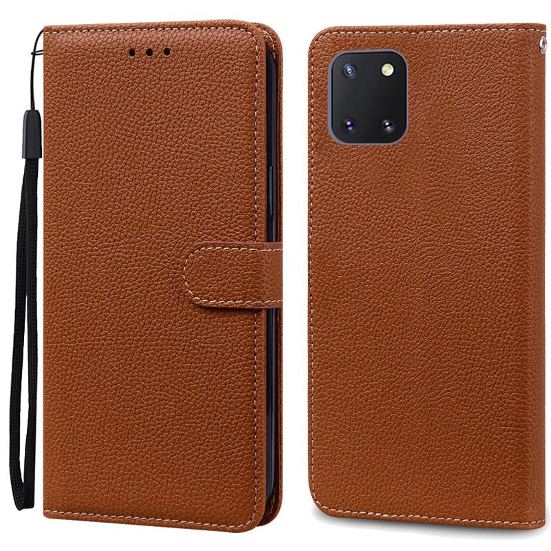 Note 10 Lite Case For Samsung Galaxy Note 10 Lite Case Wallet Leather Flip Case For Samsung Note 10 Lite Cover Coque Fundas Galaxy Note 10 Lite braun