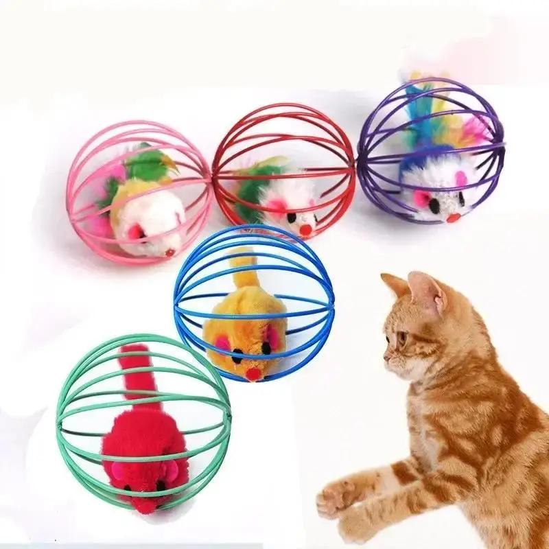 Neu 2025 Neu 1 Stück zufällig Lustiger Käfig Neuheit Spielzeug Maus Haustierspielzeug Maus Ball Katze Hund Haustier Haustierbedarf Interaktives Werkzeug zu 1 random 1 pcs