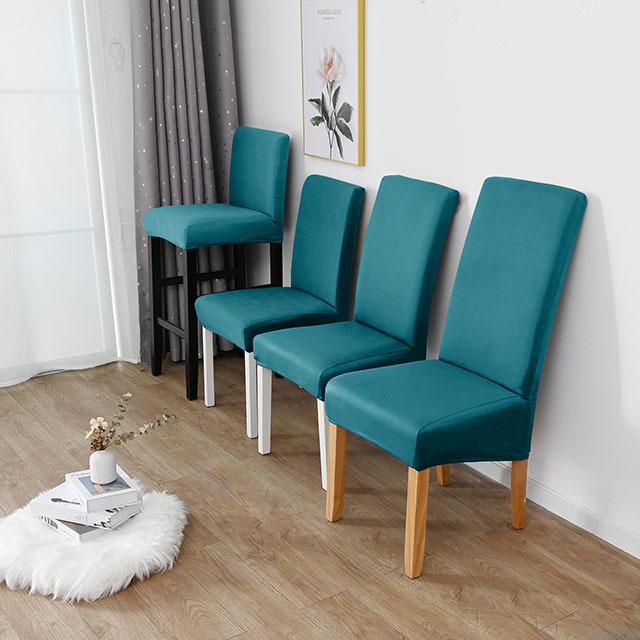 Einfarbige Spandex-Stuhlhussen, Stretch-Stuhlhussen für Esszimmer, Küche, Hochzeit, Büro, Hotel, Polyesterstoff M(45-60cm) grün