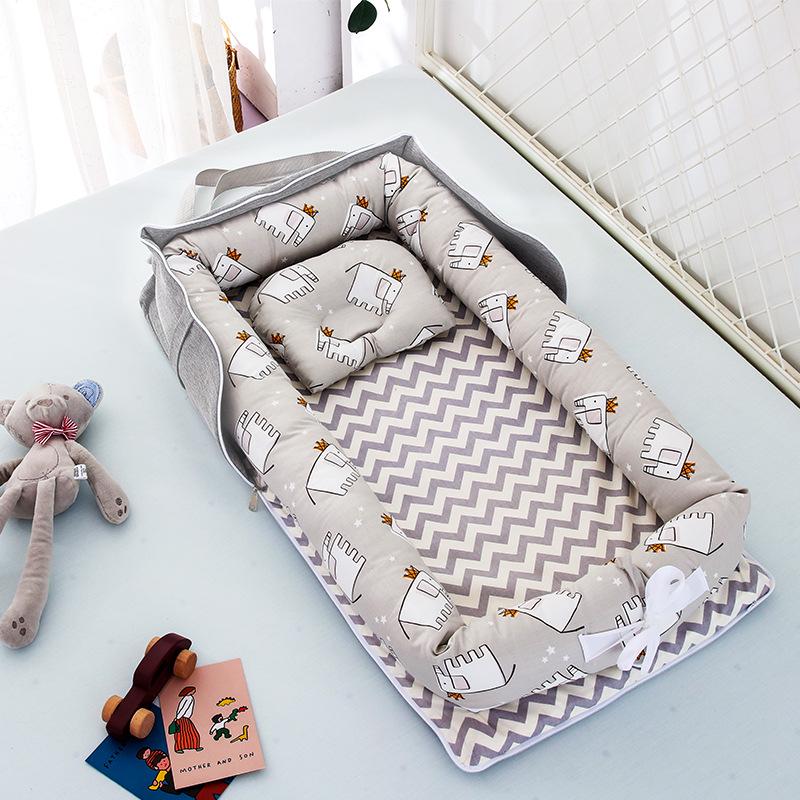 Tragbare Hermommy Baby Nest Kissen Tasche: Grenzüberschreitende Mama-Tasche & Bett-im-Bett-Krippe 85x45 cm
