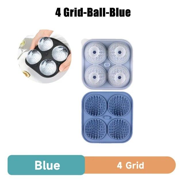 Golf Silikon Eis Ball Runde Form Whisky Spezielle 4 Golf Eis Gitter Form Küche Werkzeuge blau