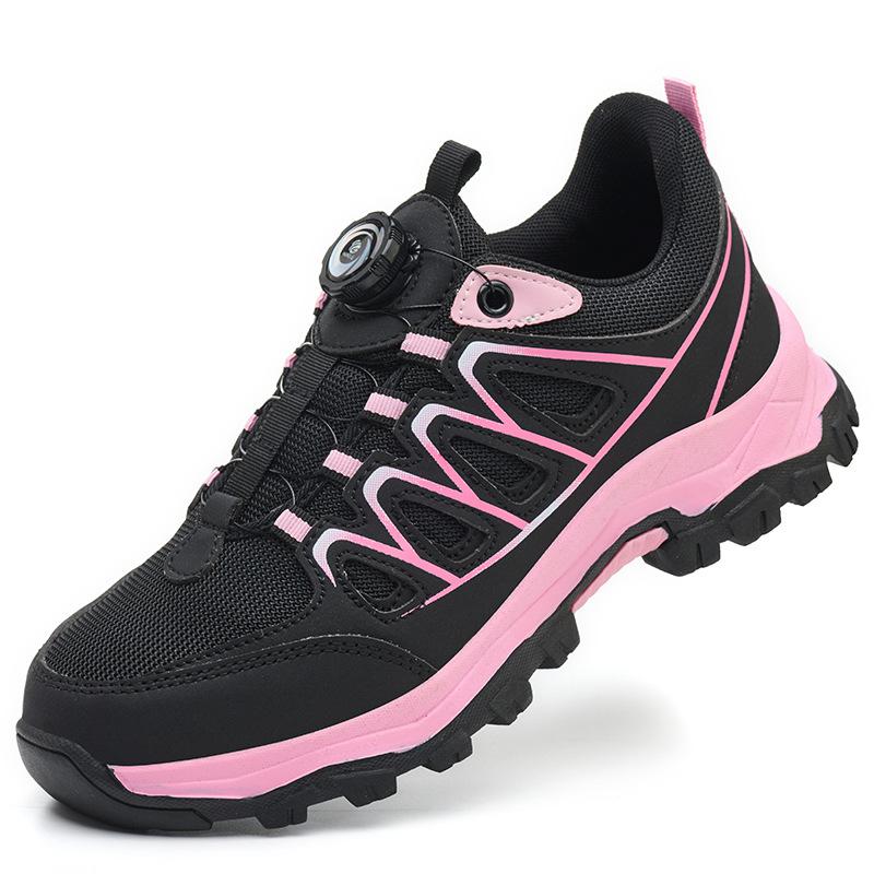 Drehknopf Sicherheitsschuhe Damen Stahlkappe Sneaker Anti-Quetsch Anti-Durchstich Arbeitsschuhe Sicherheit Rutschfest Schutz-Sneaker 35