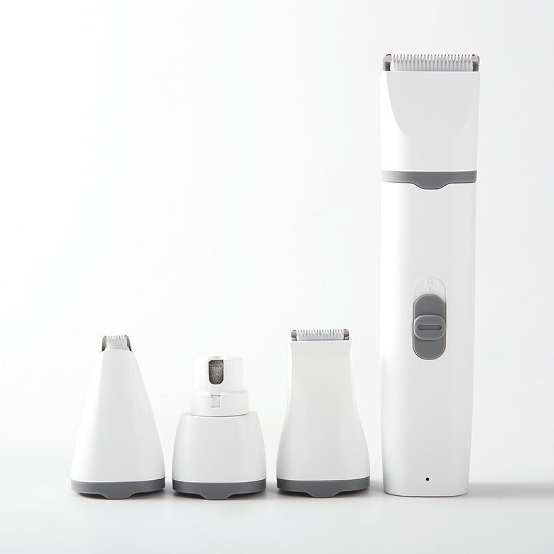 Hundehaarschneider Fellpflege Für Nagelfräser 4-In-1 Akku-Elektrotrimmer Geräuscharm USB Wiederaufladbar Tierhaarschneider Langlebig white