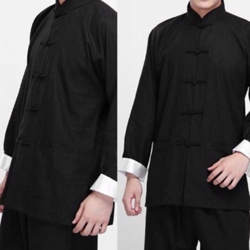 Kongfu Bruce Lee Fist of Fury Kung Fu Kleidung Tai Chi Kampfkunst Anzug Wushu Kleidung M schwarz