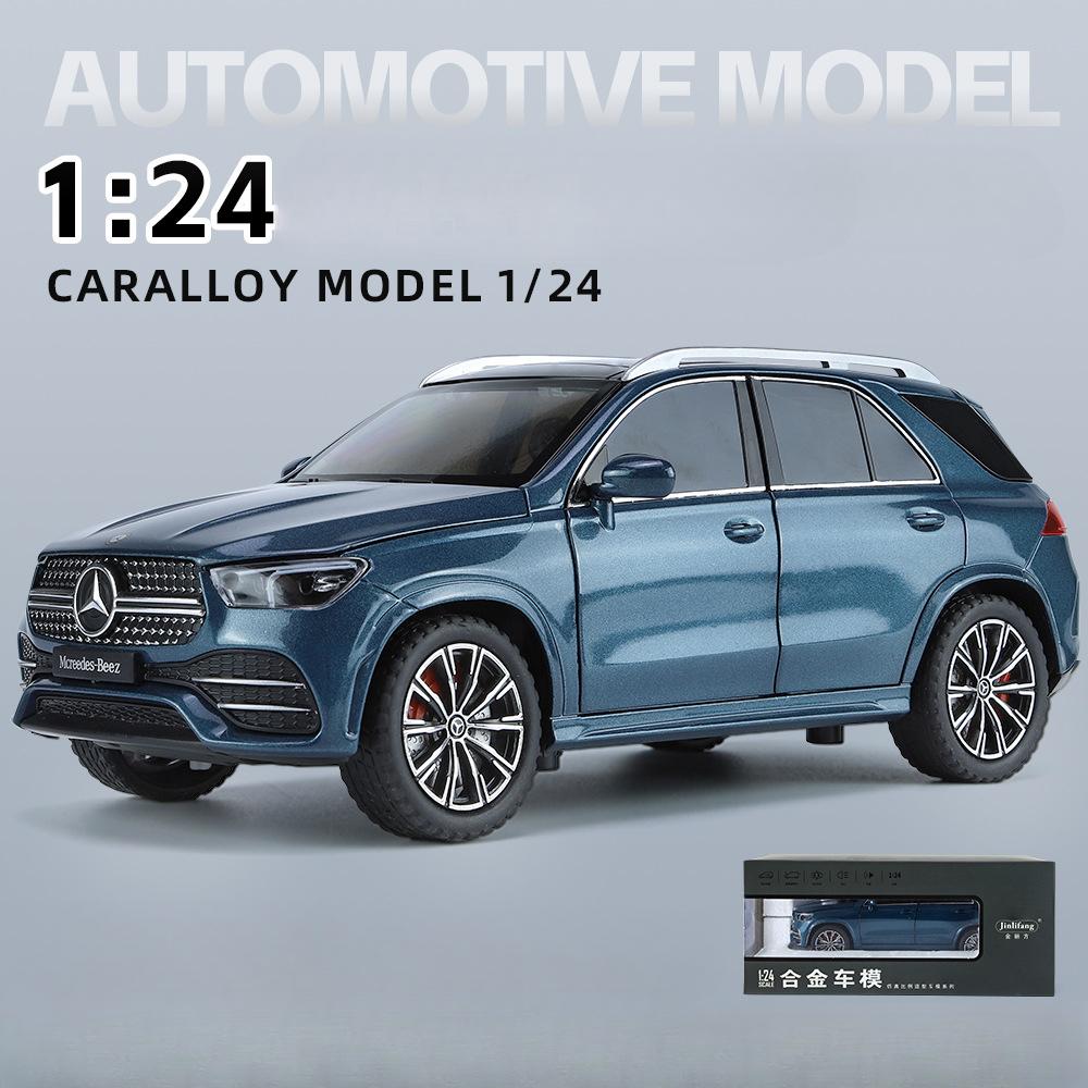 Benz GLE 350, Legierungsautomodell im Maßstab 1/24, Licht- und Soundeffekt, Druckgussauto, Spielzeugauto für Jungen, Geburtstagsgeschenk, Kinderspielzeug, Autosammlung 1/24-Size:20.5*8.5*7.5cm blau