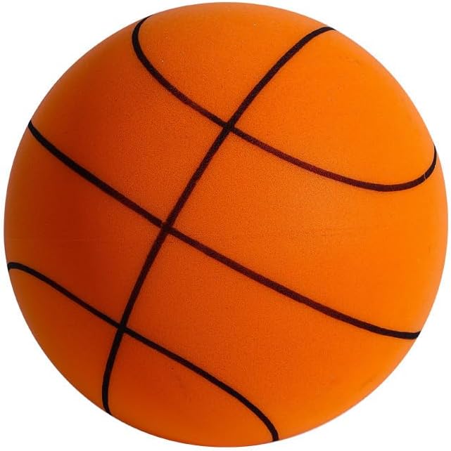 Neuer springender Stummball für den Innenbereich, geräuschloser Basketball, 24 cm, Schaumstoff-Basketball, geräuschloser weicher Ball, Größe 7, Air-Bounce-Korbball, 3/5/7, Sportspielzeug 24cm orange