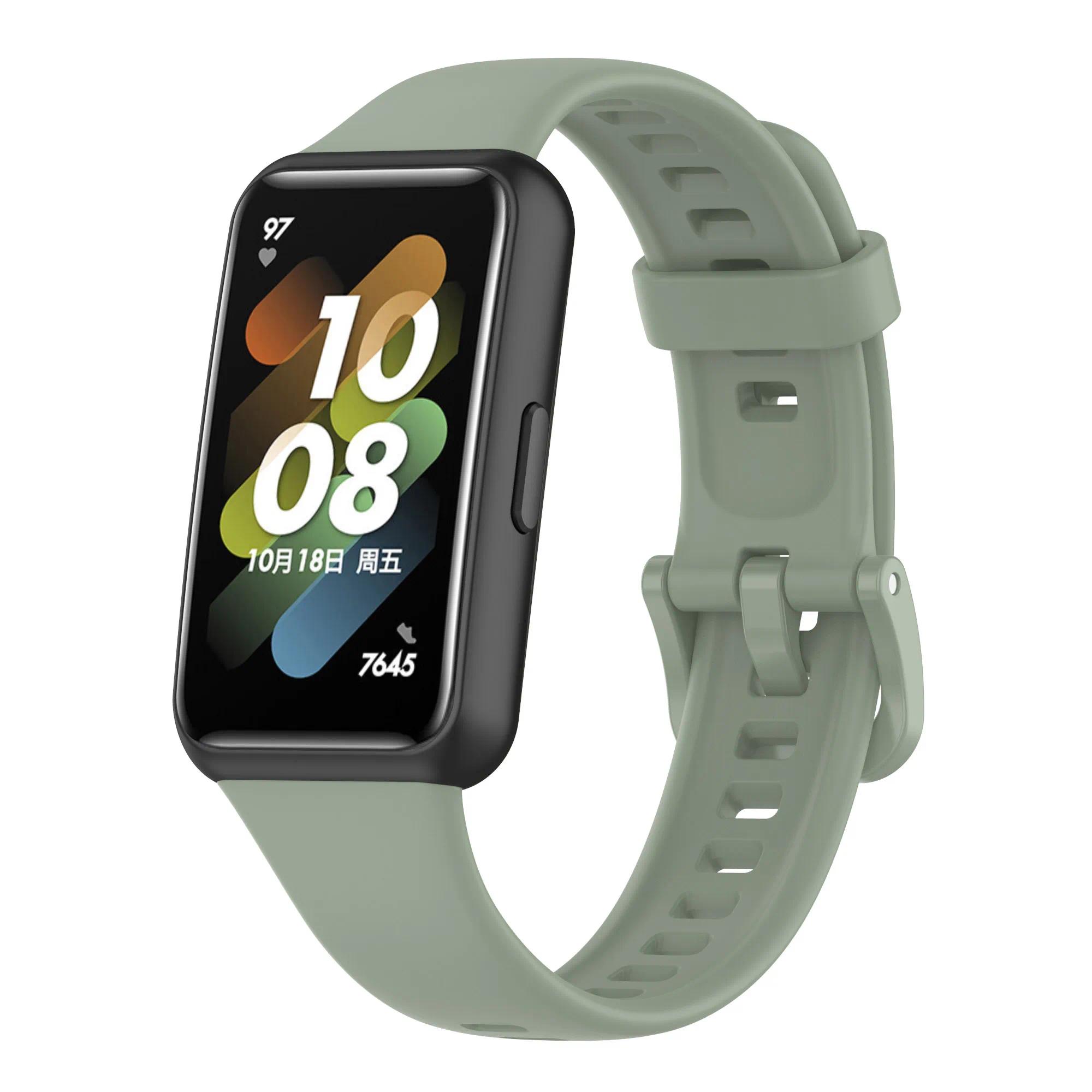 Silikon-Uhrenarmband für Huawei Band 7 Original-Armband Sport Smart-Armband Ersatz Correa Armband für Huawei Band 7 Armband For Huawei band 7 hellgrüne