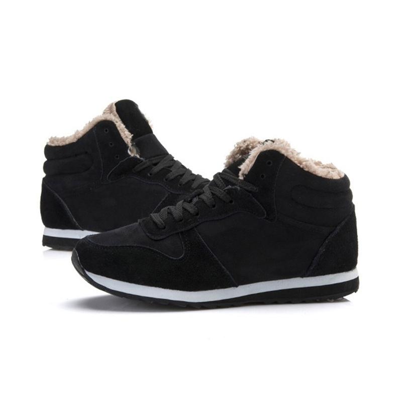 Frauen Winter Casual Schuhe Halten Warme Schuhe Plüsch Mode frauen Outdoor Schnee Schuhe 43 schwarz